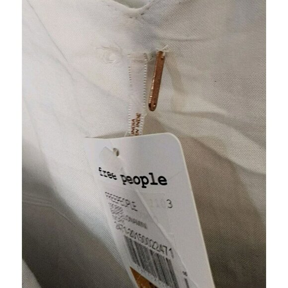 Free People Barcelona Plaid Mini Dress Women Sz Small Metallic Shimmer Ivory - Picture 5 of 7